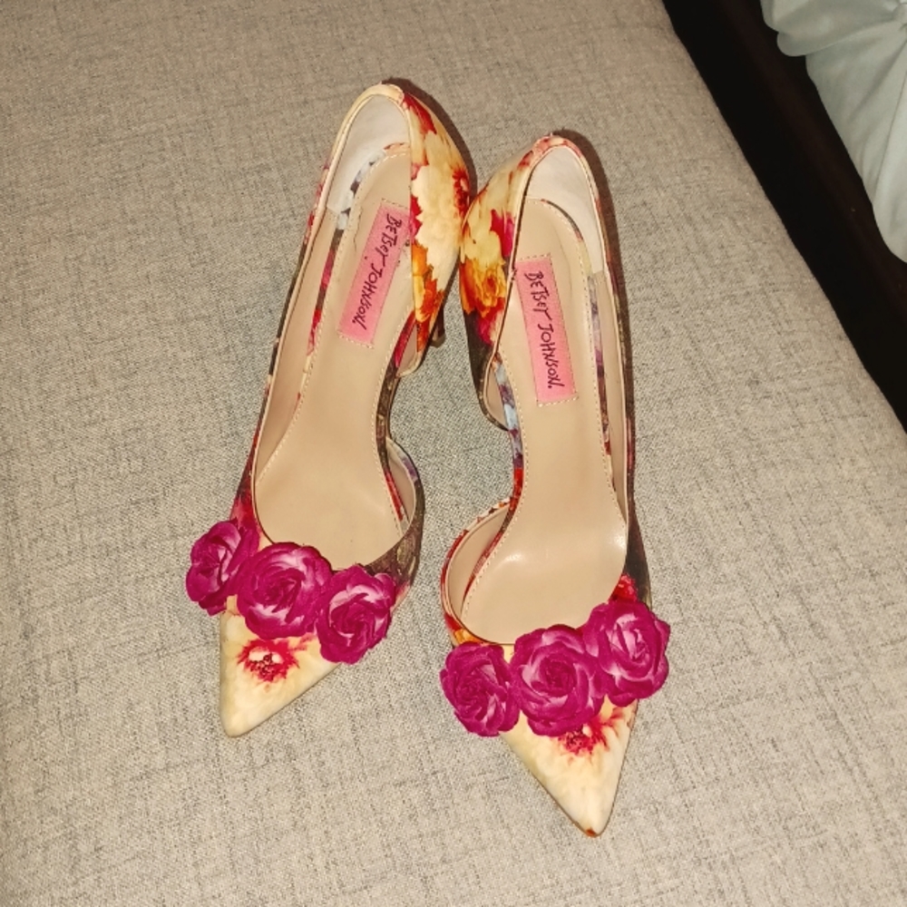 Betsey Johnson Floral high heels *SOLD